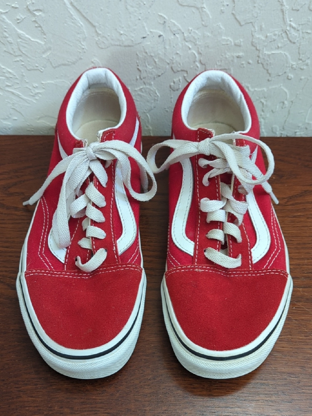 VANS Old Skool Racing Red & True White Sneakers Size Men's 5 / Women's 6.5 - Picture 5 of 12